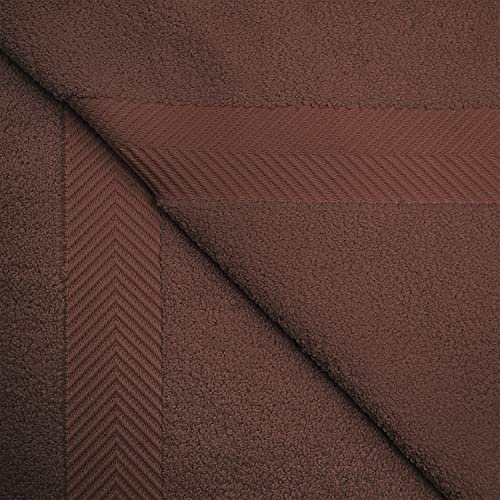 Zero-Twist Towel Collection, Luxurious Cotton Oversized 6-Piece Towel Set, Bath Towel 30" x 54", Hand Towel 16" x 30", Face Towel 13" x 13", Absorbent and Fast-Drying, Espresso by Blue Nile Mills - color: Espresso, size: 6 Piece Towel Set