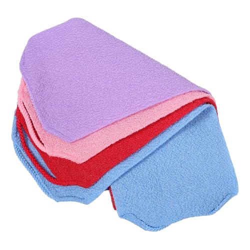 WOONEKY 4pcs Exfoliating Bath Washcloth Set for Body Scrub with Pull Strap, Super Absorbent Fabric Towels for Home and Bathroom Use, Versatile Shower Back Bath Scrub Towels for Sensitive