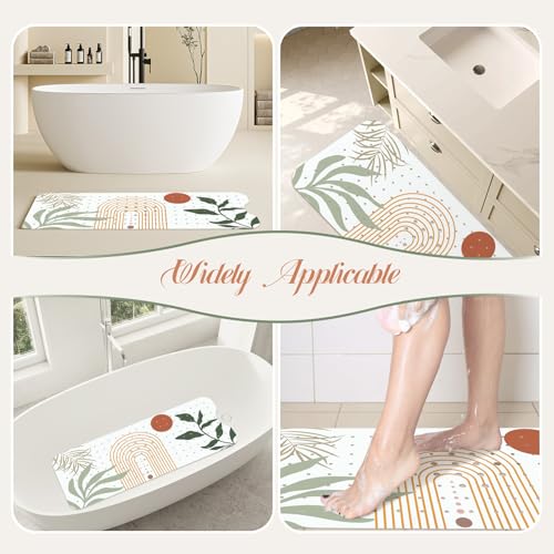 SHUCHING Bath Mat for Tub Non Slip-40x16 Inch, Boho | Bathtub Mat for Elderly Mold Free, Long Shower Mat for Inside Shower with Suction Cup, Machine Washable - color: Boho