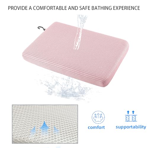 Shower Seat Cushion, Bath Chair Cushion, Bathtub Cushion for Soaking Tub, Non Slip Pad, Shower Safety Mat, Sauna Seat Cushion (Pink) - color: Pink