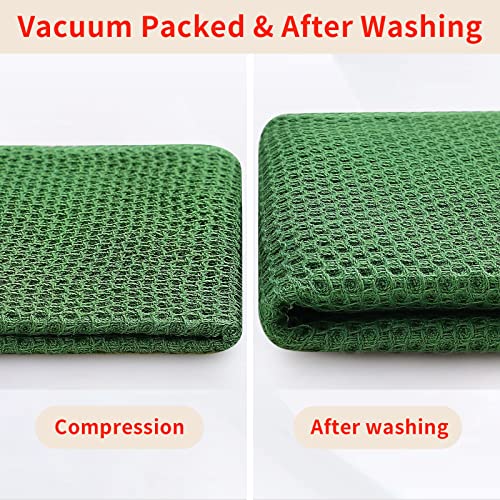 Homaxy 100% Cotton Waffle Weave Kitchen Dish Cloths, 9-Pack, Grass Green | Ultra Soft Absorbent Dish Towels, Quick Drying Dish Rags with Hanging Loop, 12 x 12 Inches - color: Grass Green, size: 12 x 12 - 9 Pack