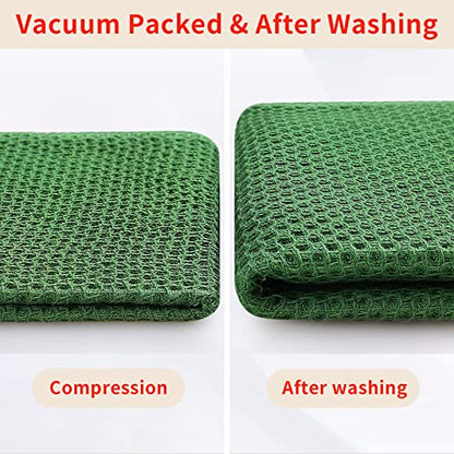 Homaxy 100% Cotton Waffle Weave Kitchen Dish Cloths, 9-Pack, Grass Green | Ultra Soft Absorbent Dish Towels, Quick Drying Dish Rags with Hanging Loop, 12 x 12 Inches - color: Grass Green, size: 12 x 12 - 9 Pack