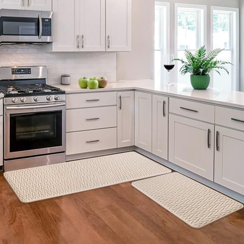Bathroom Rugs Non-Slip Bath Mat,24"×36",Machine Washable&Water Absorbent Bath Mats for Bathroom, Soft Shaggy Thick Microfiber Bath Rug for Shower,Tub,Cream