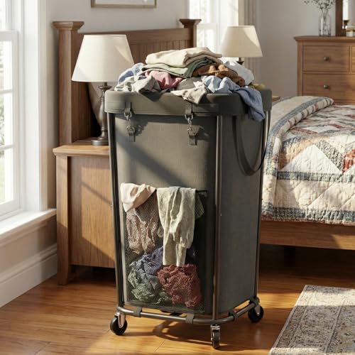 Laundry Basket with Wheels Rolling Laundry Basket, Removable Laundry Bag Design for Daily Use in Bathrooms and Laundry Rooms (Black, 160L) - color: New Black