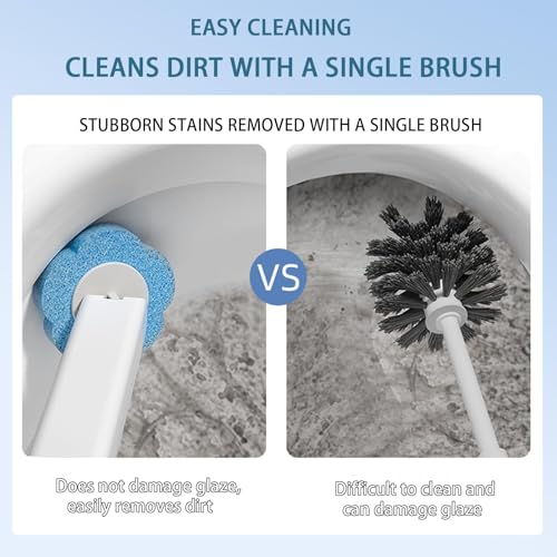 Disposable Toilet Brush, Disposable Toilet Cleaner, Extended Handle for Toilet Bowl Cleaners,Bathroom Cleaning, Bathtub (24Pcs Replacement Heads, Gray)
