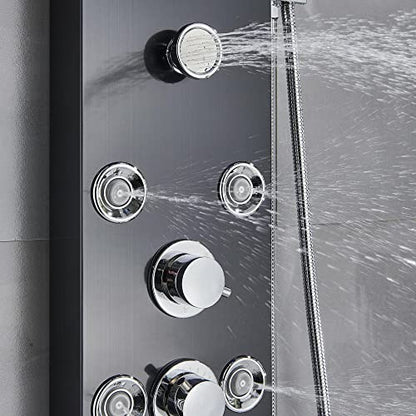 LED waterfall shower panel tower system body Jets column bathtub nozzle