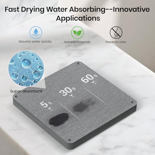Toothbrush Holders with Quick Drying Mat—Black DiatomiteToothbrush and Toothpaste Holder for Bathroom—3 Slots Openwork Design Bathroom Counter Organizer for Electric Toothbrush,Razor, Toothpaste - size: Small