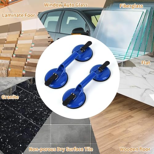 FCHO Glass Suction Cups Heavy Duty Aluminum Hooks for Tile Glass Lifting Dent Puller 2 Pack White | Heavy Duty Aluminum Glass Suction Cup Lifter, Aluminum Vacuum Plate Holder Hooks, For Glass Tile Lifting Dent Pulling, Bathro - color: White
