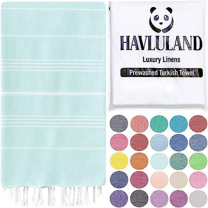 Turkish Beach Towel, Oversized 40" x 72", 100% Cotton - Aqua | Quick Dry, Sand Resistant, Reversible, Machine Washable, Lightweight Peshtemal Towel for Beach, Pool, Travel & Spa - color: Aqua