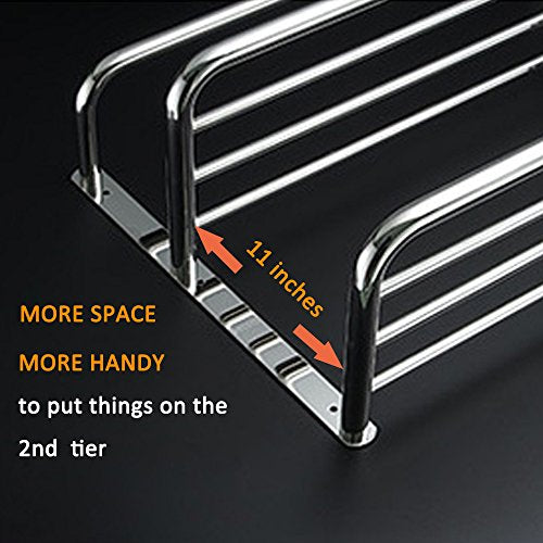 LUANT 30 Inch Bathroom Shelf 3-Tier Wall Mounting Rack with Towel Bars, Extra Long - color: Polished 30 Inch