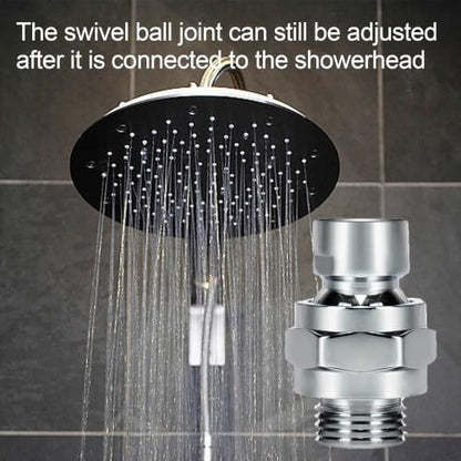Shower Head Swivel Ball Adapter: Adjustable Pivot Ball to Adjust Showerhead Angle, Solid Brass Shower Arm Connector Extension Component (Silver 1) - color: Silver 1