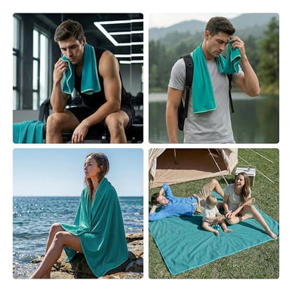 PROIRON Microfiber Towel,Quick Dry & Super Absorbent Towel,Travel & Gym & Camping Towel Lightweight for Swimming,Beach,Gym-32 x16“ - color: Teal