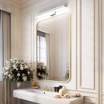 Ralbay 31.5inch Brushed Nickel Vanity Light with 5 Color Temperature (2700K-6000K) Dimmable Acrylic Metal 30W LED Modern Bathroom Light Fixtures - color: Brushed Nickel, size: 32 inch