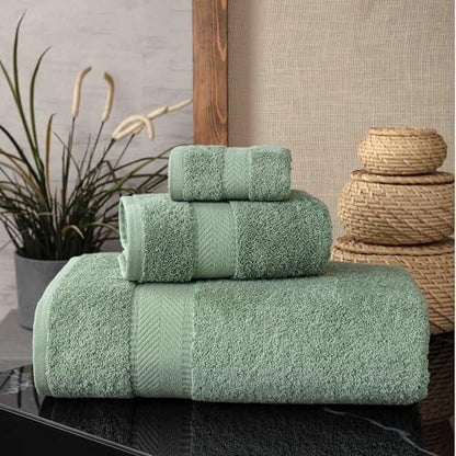 Personalized Towel Set, Custom Bath Towels with Name, Turkish Cotton Green | 3 Pcs Set, 100% Cotton, Embroidered, Monogrammed, Customized Gift For Adults, Wedding, Bridal Shower, Housewarming, Spa - color: Green, size: 3 Piece Towel Set