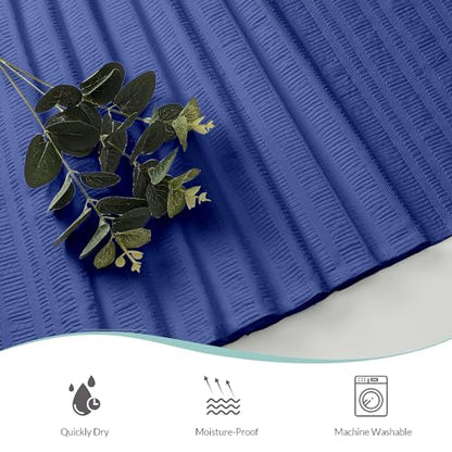 Aiyufeng Royal Blue Stall Fabric Shower Curtain - Soft & Lightweight Small Shower Curtain with Texture for Narrow Stall Size, Machine Washable - 36x72, Blue - color: Royal Blue, size: 36"W x 72"L (Pack of 1)
