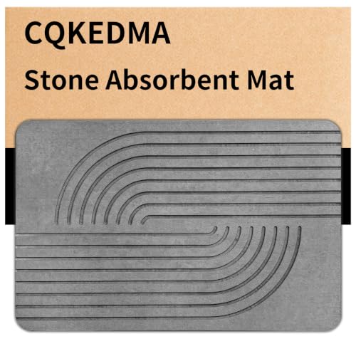 Stone Bath Mat for Bathroom, Diatomaceous Earth Absorbent | Bath Stone Mats Non-Slip Shower Stone Bath Mat (15.3x23.6 inch, Striped 1)
