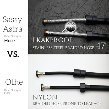 Handheld Bidet Sprayer for Toilet, Adjustable Water Pressure, 47 inch Hose Length (Black, 1 Pack) - color: Black, size: 1 Pack