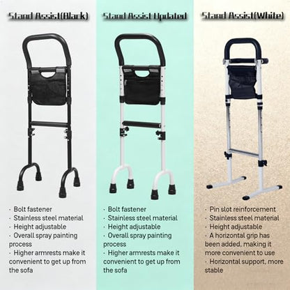 Stand Assist(White)-Movable Standing Aid Rail for Couch, Chair, Bedside, Toilet. Assistance Handle for People with Limited Mobility. Safety Grab Bar for Standing. - size: Model A