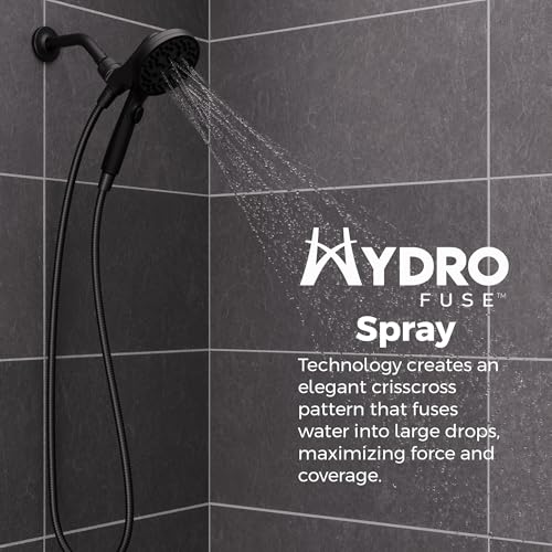 Pfister HydroFuse Handheld Shower Head, Hose Included, Magnetic Docking, 6-Function, 2.5 GPM, Spot Defense Matte Black Finish, 016HFM01SDB - color: Spot Defense Matte Black, size: 2.5 GPM