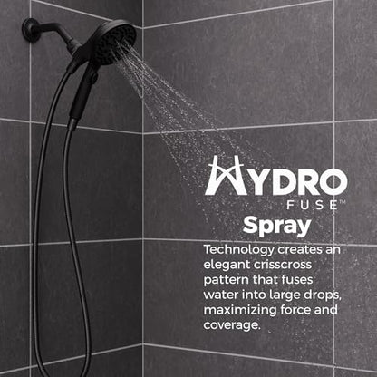 Pfister HydroFuse Handheld Shower Head, Hose Included, Magnetic Docking, 6-Function, 2.5 GPM, Spot Defense Matte Black Finish, 016HFM01SDB - color: Spot Defense Matte Black, size: 2.5 GPM