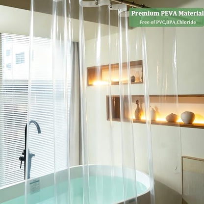 76 Inch Shower Curtain Liner with 6 Magnets & 6 Magnetic Curtain Clips, Heavy Duty Weighted Extra Long Clear Vinyl Shower Liner 72 x 76 for Bathroom - color: 8g-clear, size: 72"W x 76"L (Pack of 1)