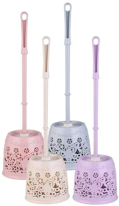 Toilet Brush Plastic Home Toilet Brush Holder Stand Guard Set Bathroom Cleaning Tools Cleaning Brush Long Handle Toilet Brush Toilet Tools (Color : Blue) - color: Blue