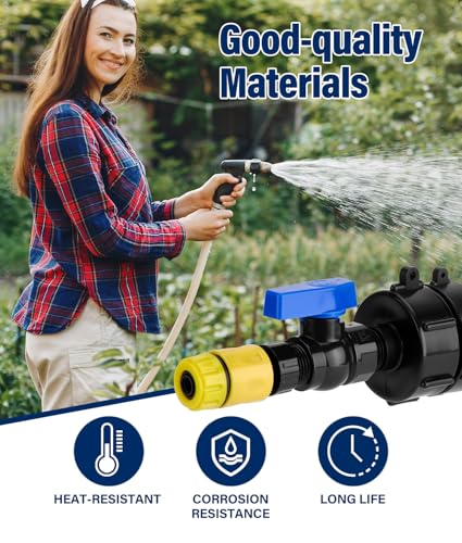 3 Sizes 3-in-1 IBC Tote Hose Adapter 2.44" Fine, 2" Fine and 2" Coarse Thread, 275-330 Gallon Water Tote Tank Hose Adaptor, Faucet Adapter for Garden Hose Connector