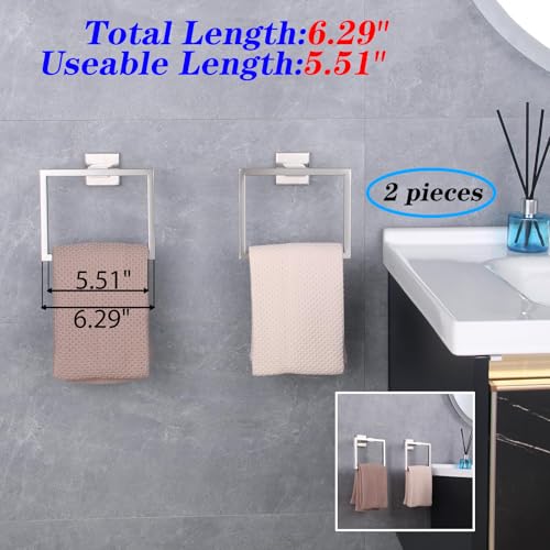 GERZWY Hand Towel Ring Bath Towel Holder Bathroom Lavatory Shower Towel Hanger Holder Brushed Stainless Steel Wall Mount JG1916-2LS - color: Brushed