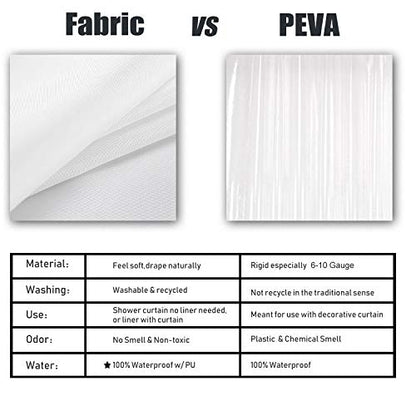 Barossa Design 48x72 Fabric Stall Shower Curtain Liner White | Soft Microfiber Cloth, Waterproof, Hotel Quality, Machine Washable, 48W x 72H for Bathroom Stall - color: Pure White, size: 48"W x 72"L (Pack of 1)