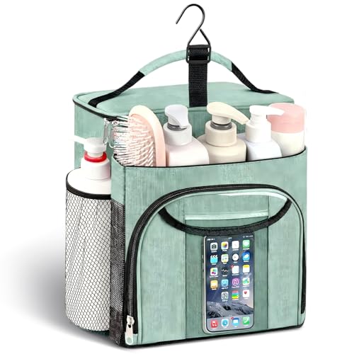 Mesh Shower Caddy Portable, Shower Tote Bag for Dorm Room Essentials | Quick Dry, Large Capacity Hanging Mesh Tote Bag for Travel Camping Essentials (Dusty Green) - color: Dusty Green