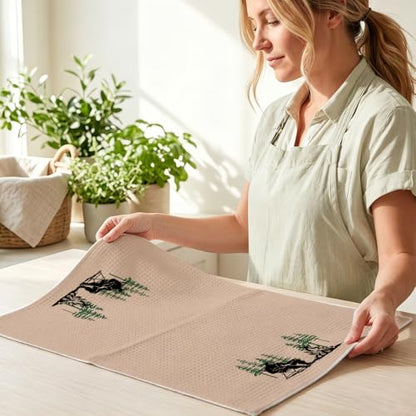4Pcs Bigfoot Hand Towels Funny Big Foot Sasquatch Gifts Reusable Dish Towel - color: Multi 1713