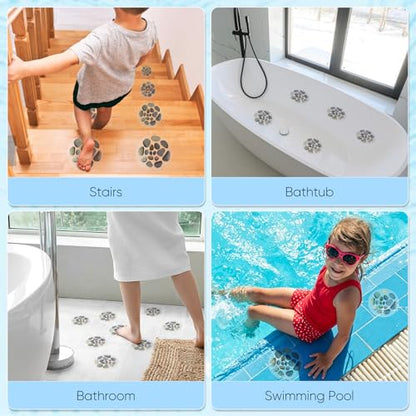 Cabilock 8Pcs Anti-Slip Bathtub Stickers 5.9X5.9 Inch Self-Adhesive Non Slip Stickers for Bathroom Tub Safety Decals Stone Pattern Shower Treads