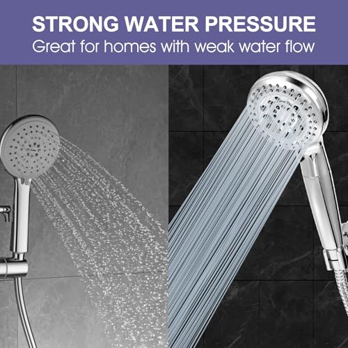 Filtered Shower Head with Handheld, Water Softener for Hard Water | High Pressure, 10 Spray Mode, long 59" Hose, Remove Chlorine, Reduce Dry Itchy Skin