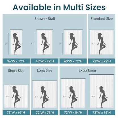 Titanker Shower Stall Curtain Liner, 36x72 Clear PEVA Lightweight Single Stall Narrow Shower Curtain for Bathroom with 2 Magnets and 6 Rustproof Grommet Holes - color: Clear, size: 36"W x 72"L (Pack of 1)