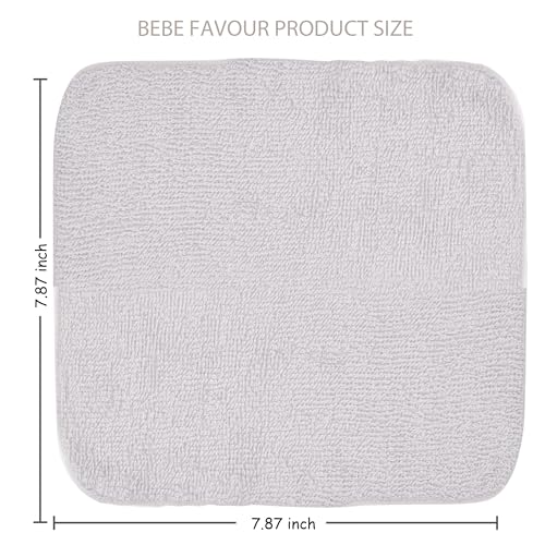 12 Pack Small Baby Washcloths 100% Cotton Thin Soft 7.8" x 7.8" Terry Cloth for Baby Face Bath Burp Travel Lightweight Multi-Purpose Newborn Must Haves - color: Grey-2