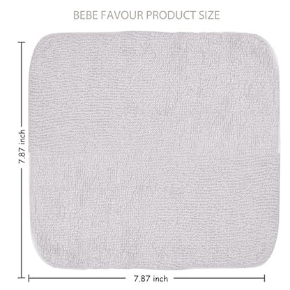 12 Pack Small Baby Washcloths 100% Cotton Thin Soft 7.8" x 7.8" Terry Cloth for Baby Face Bath Burp Travel Lightweight Multi-Purpose Newborn Must Haves - color: Grey-2