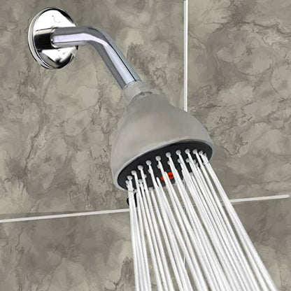 YOO.MEE High Pressure Fixed Shower Head, 3-Spray, Brushed Nickel | Fits Low-pressure Condition, Increase Showering Pressure, Wall Mount Installation