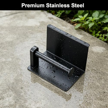 Matte Black Toilet Paper Holder Wall Mount, NEWRAIN Rustproof Toilet Tissue Holder with Phone Shelf, Stainless Steel Adhesive Toilet Roll Holder for Bathroom, Washroom, Kitchen, RV - color: Matte Black, style: Single