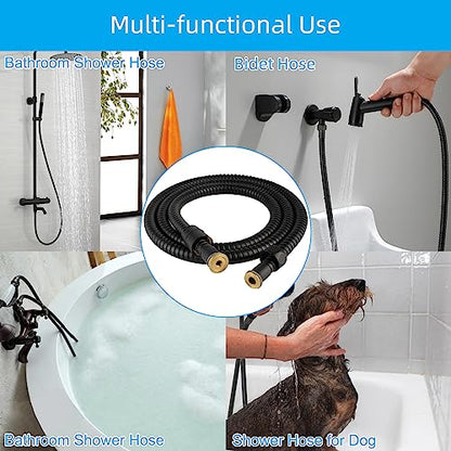Hibbent All Metal Shower Hose, 59 Inch Stainless Steel Extra Long Shower Hose Replacement, Anti-Twist Flexible Bathroom Handheld Shower Head Hose Extension with Brass Insert & Nut, Oil Rubbed Bronze - color: Oil Rubbed Bronze, size: 59 Inch