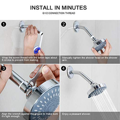 High Pressure Shower Head, HOPOPRO 5-Mode Fixed Showerhead, NBC Recommended | The Washington Post, NBC News, Today Recommended, Consumer Reports Tested High Flow Fixed Shower Head (4 Inch Brushed Nickel) - color: Brushed Nickel, style: 4 Inch Modern
