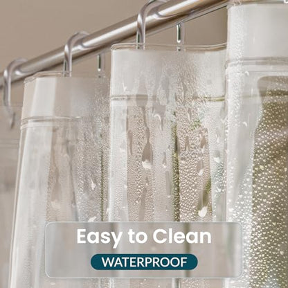 Titanker Plastic Shower Curtain Liner, Clear Shower Liner PEVA 60x78 Lightweight Waterproof Shower Curtains for Bathroom with Magnets and Rustproof Grommets - color: Clear, size: 60"W x 78"L (Pack of 1)