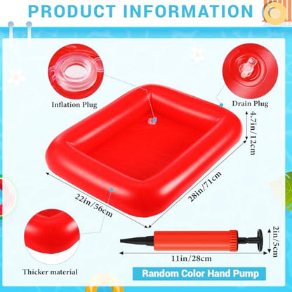 FillTouch Rectangular Inflatable Serving Bar Floating Drink Holder for Pool Inflatable Cup Holders Hot Tub Accessories, Adults Swimming Fun Drink Floats for Swimming Pool Party(Red) - color: Red