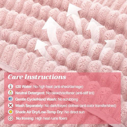 4 Pcs Extra Large Bath Towel 40x80'',Pink - color: Pink