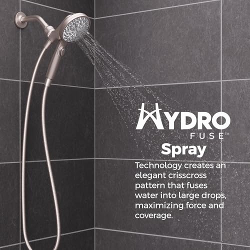 Pfister HydroFuse Handheld Shower Head with Magnetic Docking, 6-Function High Pressure Showerhead, 2.5 GPM Flow Rate, Spot Defense Brushed Nickel Finish 016HFM01GS - color: Spot Defense Brushed Nickel, size: 2.5 GPM