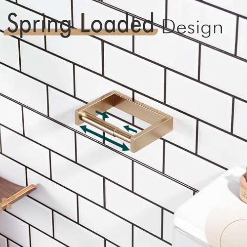KOKOSIRI Toilet Paper Holder Spring Loaded Bathroom Toilet Roll Holder Wall Mount Champagne Bronze Stainless Steel B2011CPG - color: Champagne Bronze, size: Without Shelf