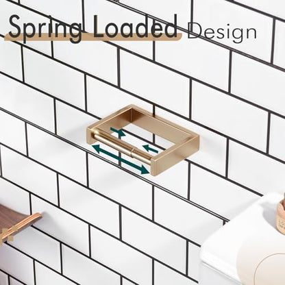 KOKOSIRI Toilet Paper Holder Spring Loaded Bathroom Toilet Roll Holder Wall Mount Champagne Bronze Stainless Steel B2011CPG - color: Champagne Bronze, size: Without Shelf