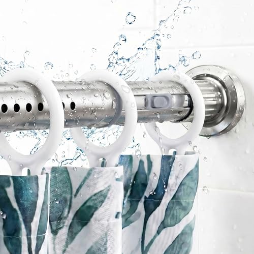 Tension Curtain Rod, Stainless Steel Shower Rods for Bathroom | 43-86 Inch, No Drill, Rustproof, Adjustable, Brushed Nickel, Bathroom & Closet - color: Brushed Nickel, size: 43-86 Inch