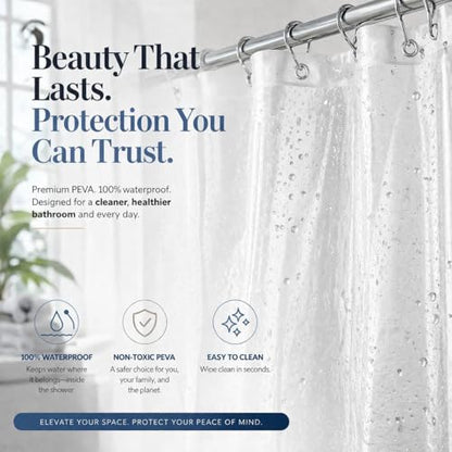 EHZNZIE Frosted Heavy Duty Shower Curtain Liner 72x72, PEVA Waterproof Bath Curtain, No Chemical Smell, 3 Weighted Magnets, Durable with Rustproof Metal Grommets - color: Frosted Heavy, size: 72"W x 72"L (Pack of 1)