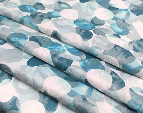Serafina Home Mineral Blue Teal Modern Fabric Shower Curtain for Bathroom: Cascading Water Splash Pattern of Turquoise, Aqua, and White - color: Blue, Teal, Turquoise, Aqua, Grey, White