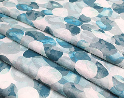 Serafina Home Mineral Blue Teal Modern Fabric Shower Curtain for Bathroom: Cascading Water Splash Pattern of Turquoise, Aqua, and White - color: Blue, Teal, Turquoise, Aqua, Grey, White